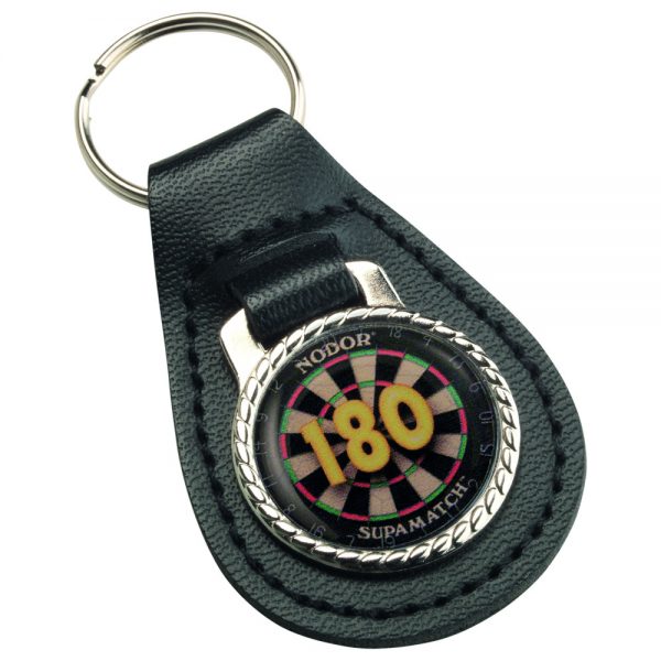 Designa dart bord 180 - zwart leder sleutelhanger
