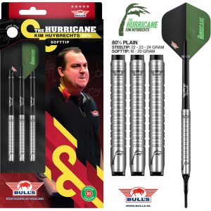 Bull's Kim "The Hurricane" Huybrechts Plain 80% Soft Tip darts