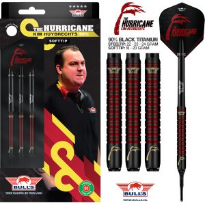Bull's Kim "The Hurricane" Huybrechts Black Titanium Soft Tip darts