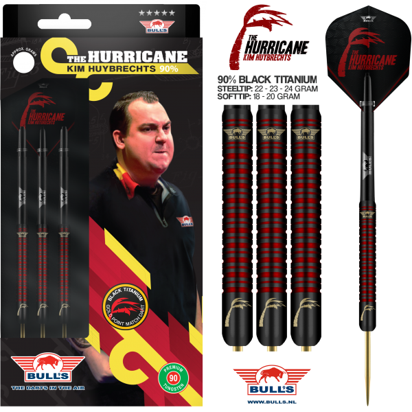 Bull's Kim "The Hurricane" Huybrechts Black Titanium darts